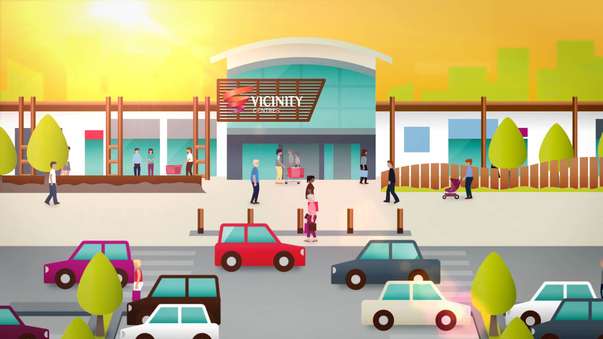 Vector Scene for Vicinity Centres Sustainability Motion Graphic Animation 2